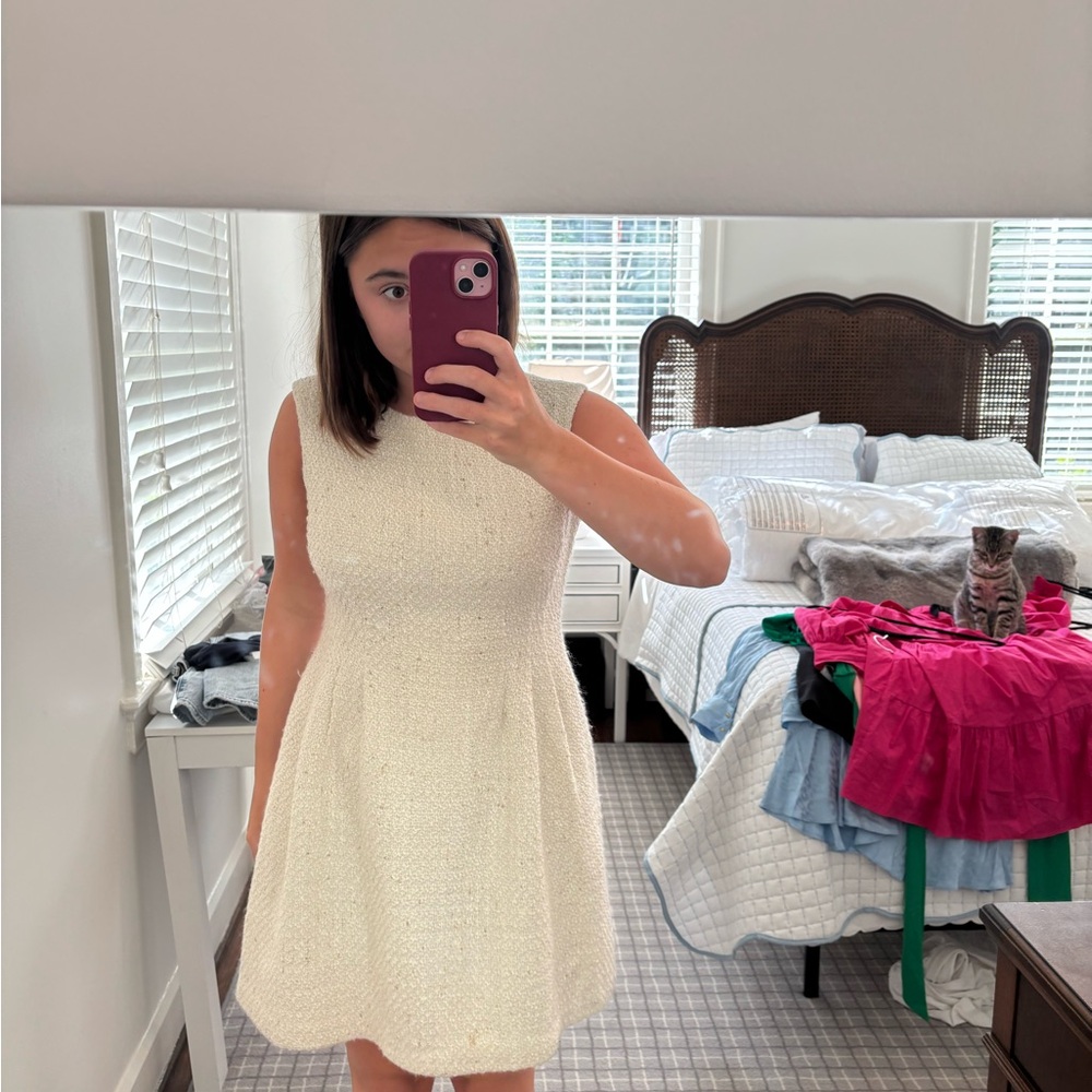 Vince Camuto Cream Textured Mini Dress